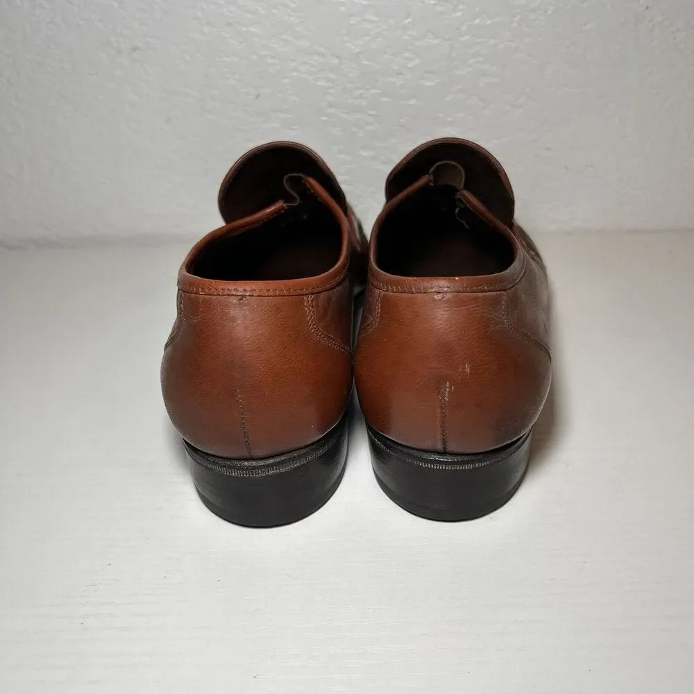Florsheim Men's Brown Leather Loafers With Tassels Size 9 E 75700
